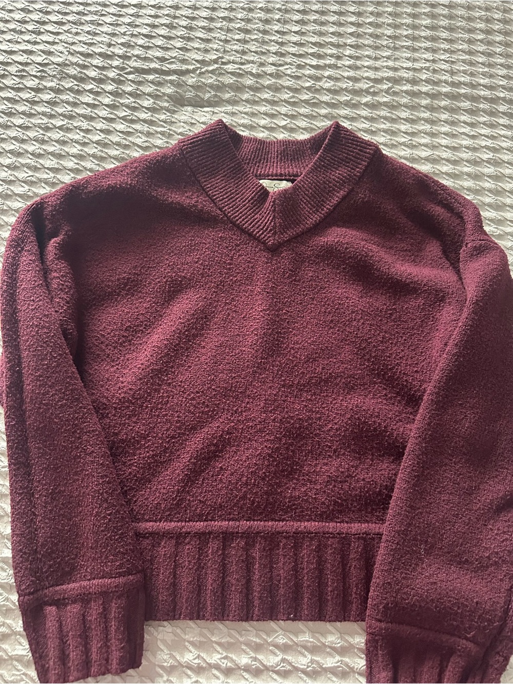 Jessica Simpson Burgundy V-Neck Sweater